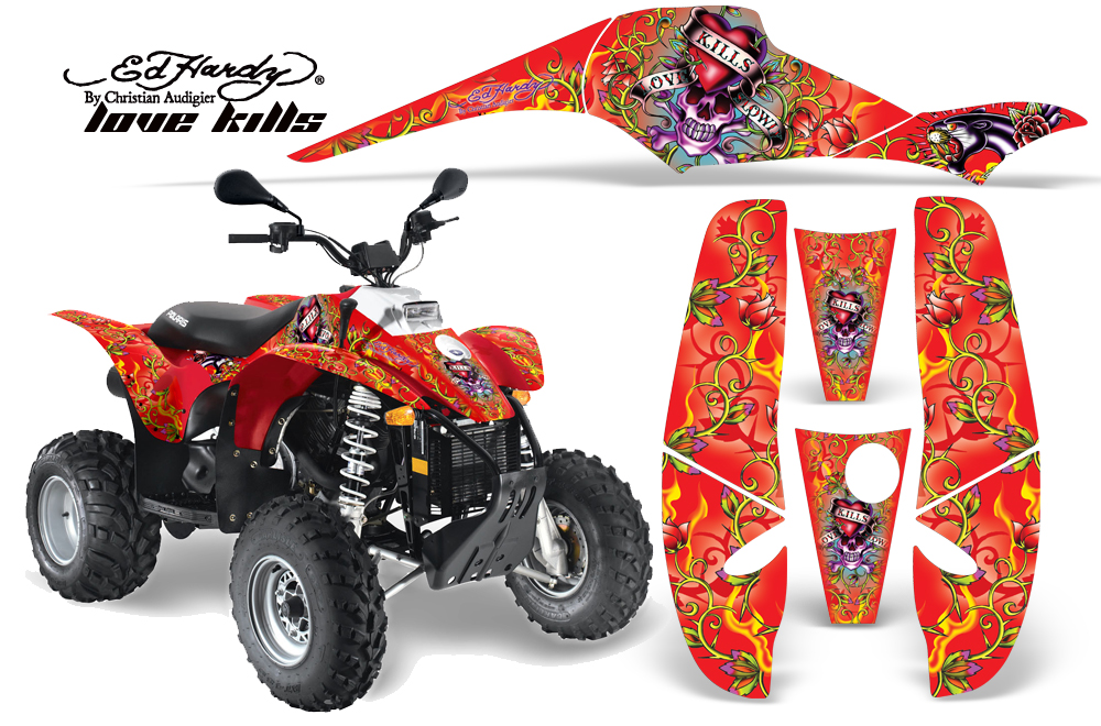 Polaris Scrambler 500 Trlblazer 350 Graphics EH LoveKills Red